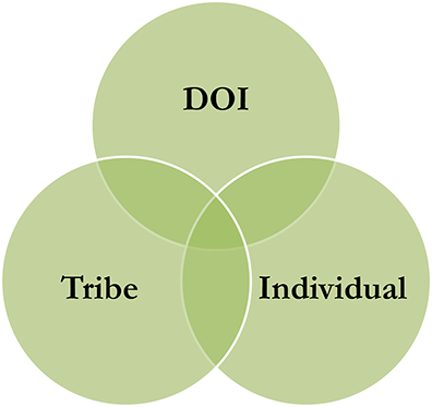 Venn Diagram illustrating the connection between the Department of Interior, the Tribe and the Individual.